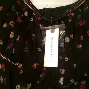 NWT Anthropologie black dress, floral chiffon